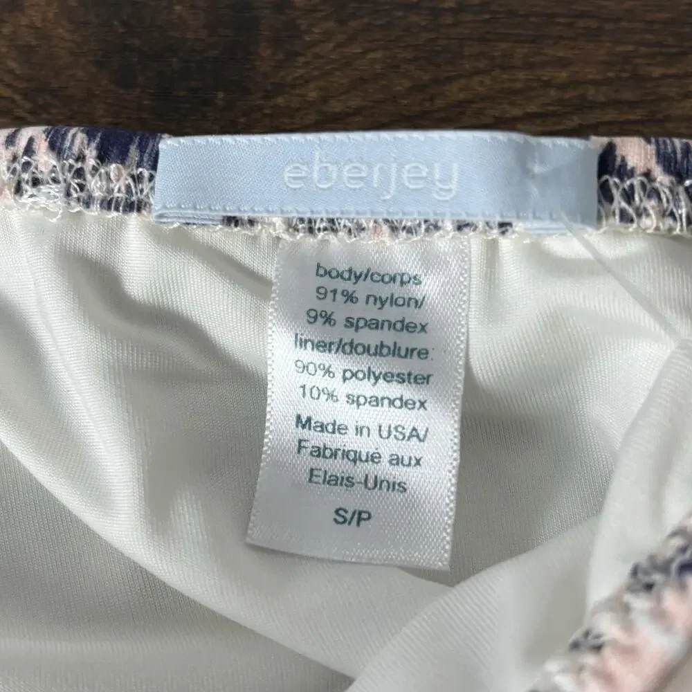 Eberjey Womens Bikini Bottom Small Blue Pink Ikat Rumba Eva Side‎ Tie String New